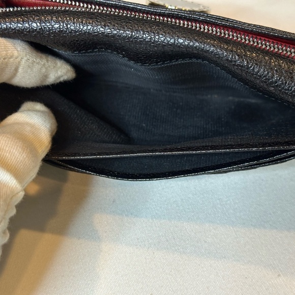 Black Leather Wallet with gold Accent and Minimalist Design pebbled leather - Picture 12 of 15